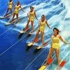 Water Ski Vintage Girls paint by number