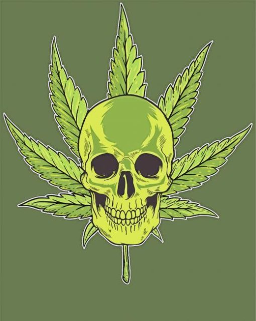 Weed Skull paint by number