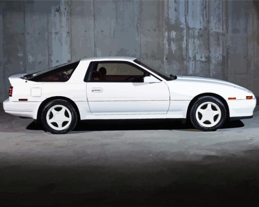 White Toyota Supra Mk3 Car paint by number