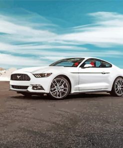 White Ford Mustang paint by number