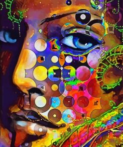 Abstract Psychedelic Head Woman paint by number