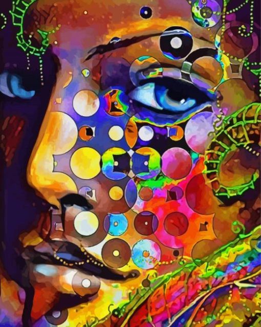 Abstract Psychedelic Head Woman paint by number