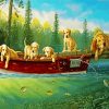 Aesthetic Puppies Fishing paint by number