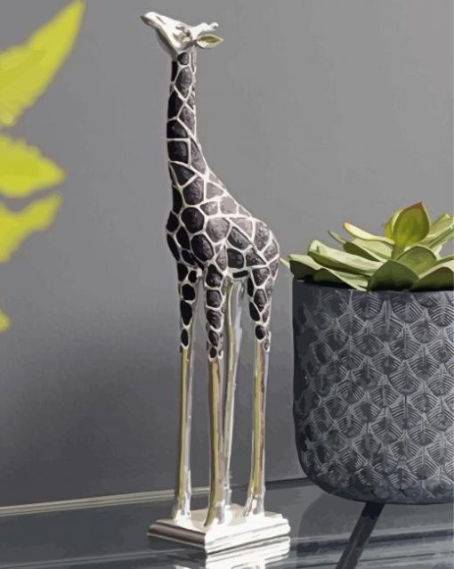 Aesthetic Silver Giraffe paint by number