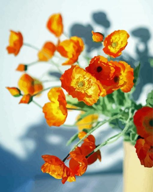 Aesthetic Orange Poppies paint by number