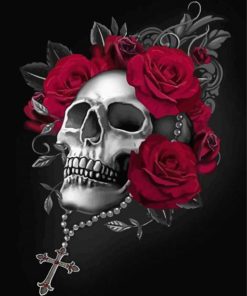 Aesthetic Rose Skull paint by number