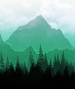 Aesthetic Watercolor Mountains paint by number