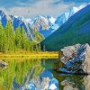 Altai Mountains Russia paint by number