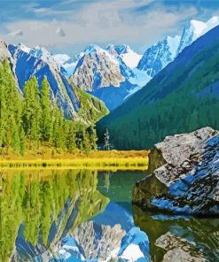 Altai Mountains Russia paint by number