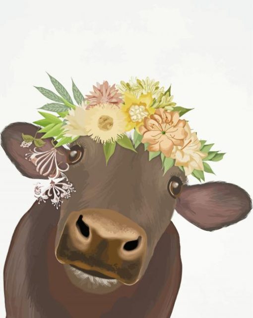 Animals With Flower Crown paint by number