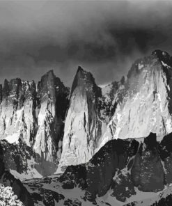 Black And White Mt Whitney paint by number