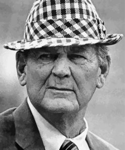 Black And White Paul Bear Bryant paint by number