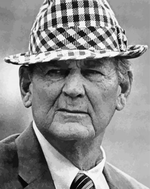 Black And White Paul Bear Bryant paint by number