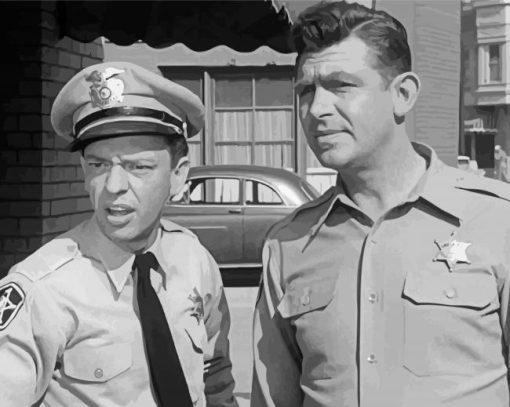 Black And White Andy Griffith Show paint by number