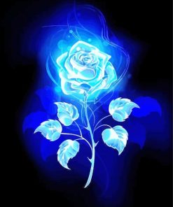 Blue Glowing Roses paint by number