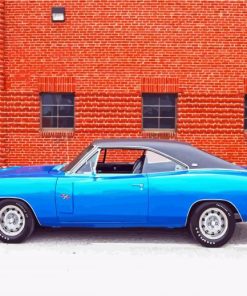 Blue Dodge Charger 1970 paint by number