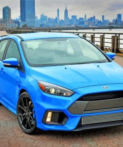 Blue Ford Focus Rs paint by number