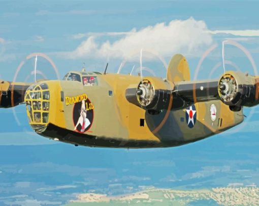 Bomber B 24 Liberator paint by number