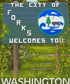 City Of Forks Washington Poster paint by number