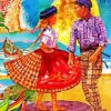 Couple In Nazare Art paint by number