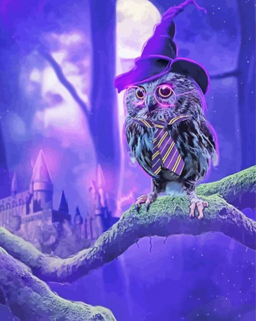 Cute Halloween Owl paint by number