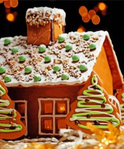 Delicious Gingerbread House paint by number