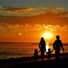 Family Beach Silhouette paint by number