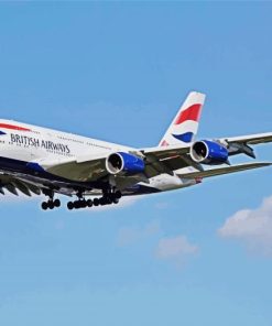 Flying British Airways Plane paint by number