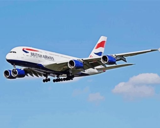 Flying British Airways Plane paint by number