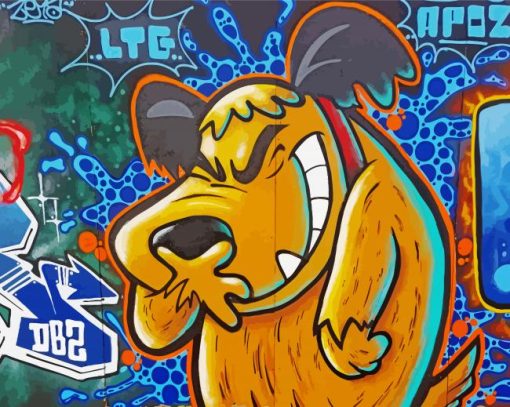 Graffiti Dog Street Art paint by number