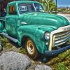 Green Gmc Truck paint by number