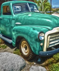 Green Gmc Truck paint by number