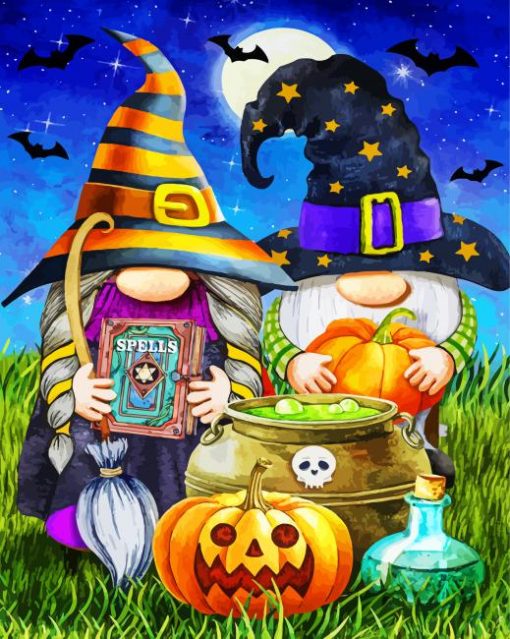 Halloween Gnomes Celebration paint by number