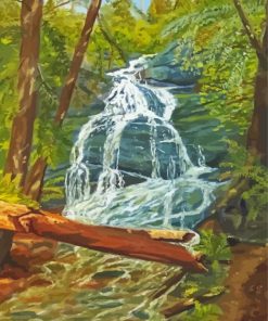 Mingo Falls Landscape Art paint by number