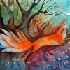 Nine Tailed Fox Watercolor paint by number