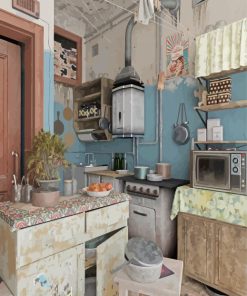 Old Vintage Kitchen paint by number