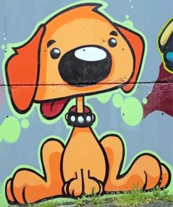 Orange Graffiti Dog paint by number