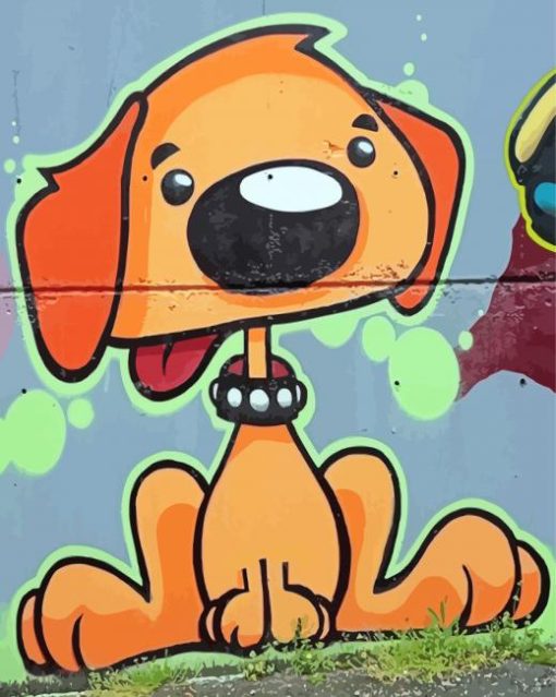 Orange Graffiti Dog paint by number