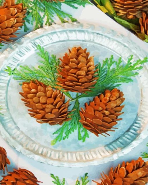 Pine Cones Art paint by number