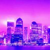 Purple Night City Lights paint by number