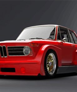 Red BMW E10 paint by number