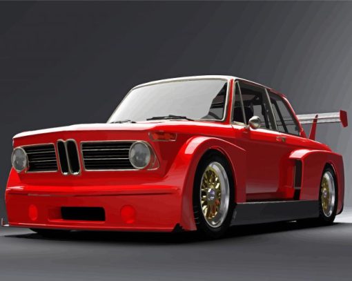 Red BMW E10 paint by number