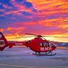 Red Lifeflight Sunset paint by number