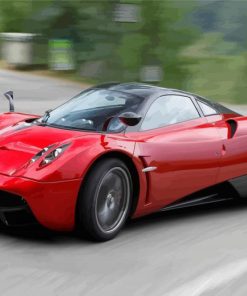 Red Pagani Huayra Car paint by number