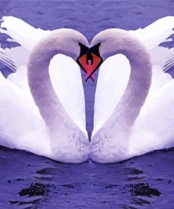 Romantic Swan paint by number