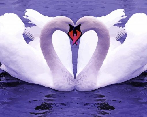 Romantic Swan paint by number