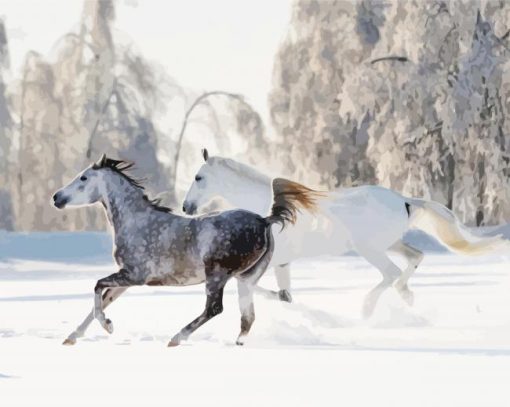 Snow Horse Animals paint by number