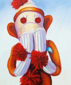 Speak No Bad Sock Monkey paint by number