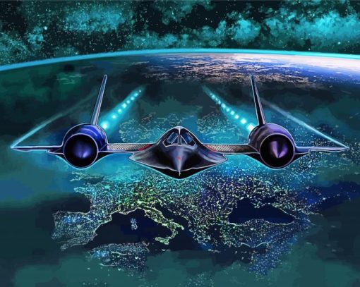 Sr 71 Blackbird Art paint by number