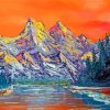 Sunset Mountains Landscape Art paint by number